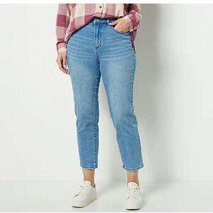 Studio Park x Courtney Khondabi Pants Jeans Straight Leg Crop 6P Blue A498848